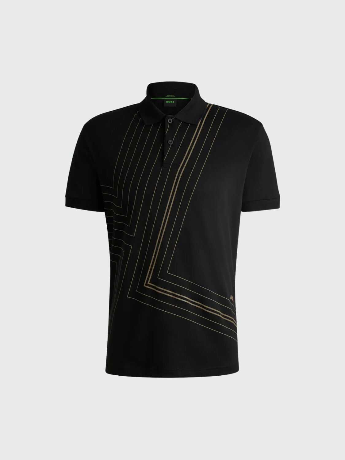 BOSS Polo de Algodón Interlock con Arte de Línea Fina 0
