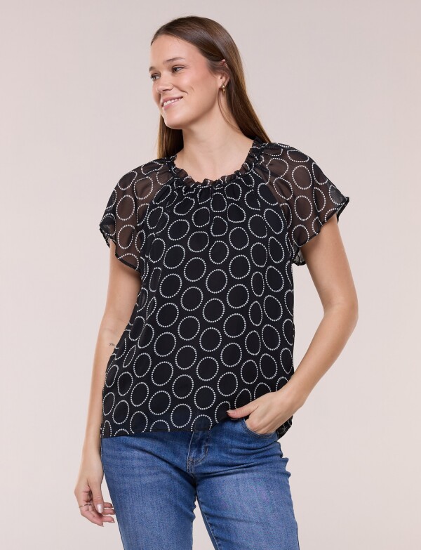 Blusa Printed NEGRO/BLANCO
