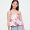 STRAPPY WOV BOW TOP SP SU25 RED BLUE ROSES
