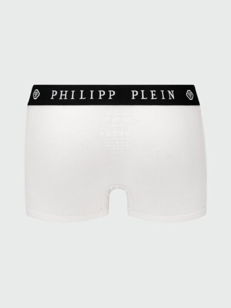PHILIPP PLEIN - bóxer negro con diseño de calavera Blanco