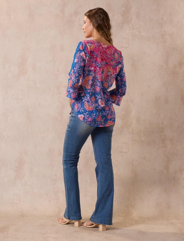 Blusa Printed MULTI/AZUL