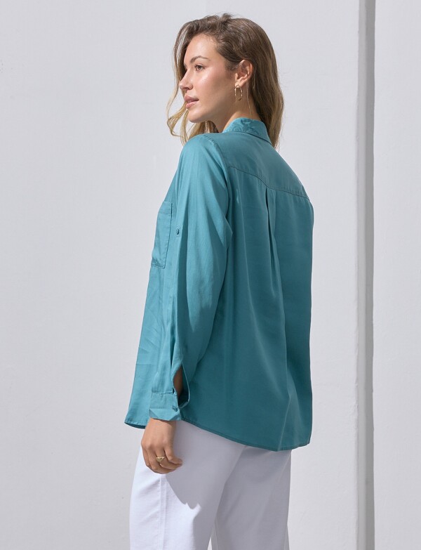 Camisa Bolsillos CELESTE OSCURO