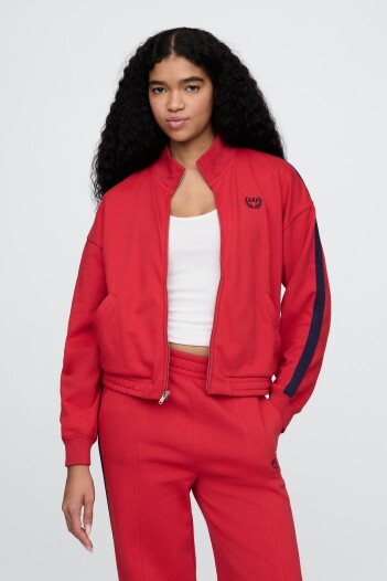 Campera Deportiva Logo Gap Sin Felpa Mujer Modern Red