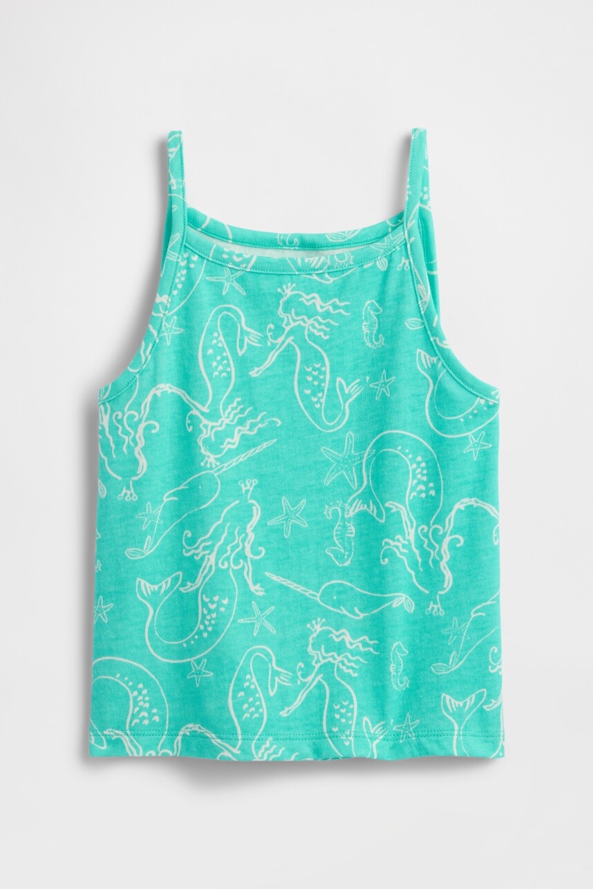 Musculosa Rib Toddler Niña Water Garden Green