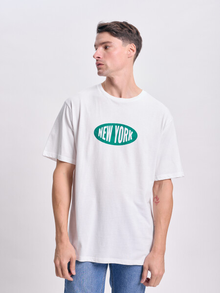 Remera oversize New York Blanco