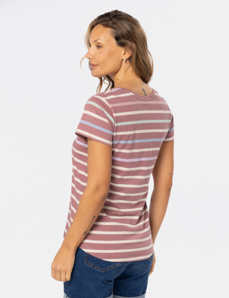 REMERA RAYADA Rosado