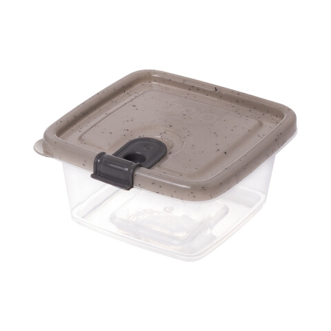Recipiente Cuadrado con Broche 210 ml GRIS