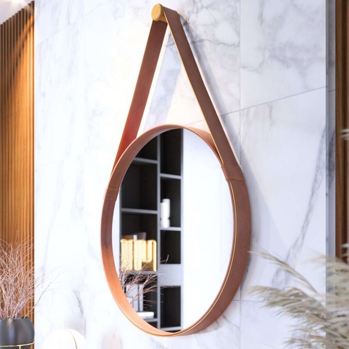 Espejo Aqua Li­nea Manhattan 80 cm - Marron 