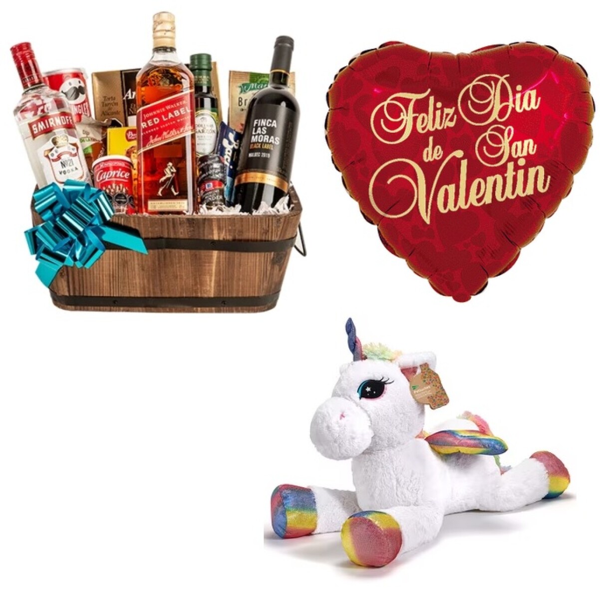 Canasta Premium Día de los Enamorados con Unicornio de Lentejuelas - 001 