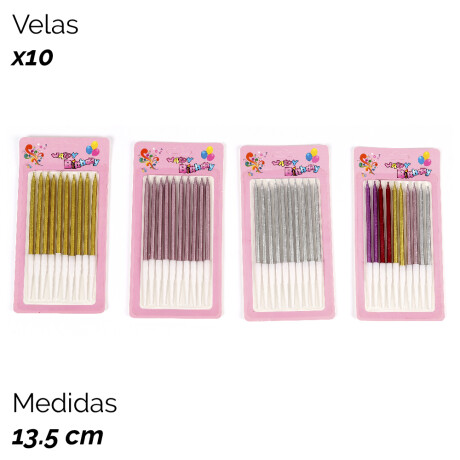 Velas Cotillon 13,5cm X 10 Unidades Velas Cotillon 13,5cm X 10 Unidades