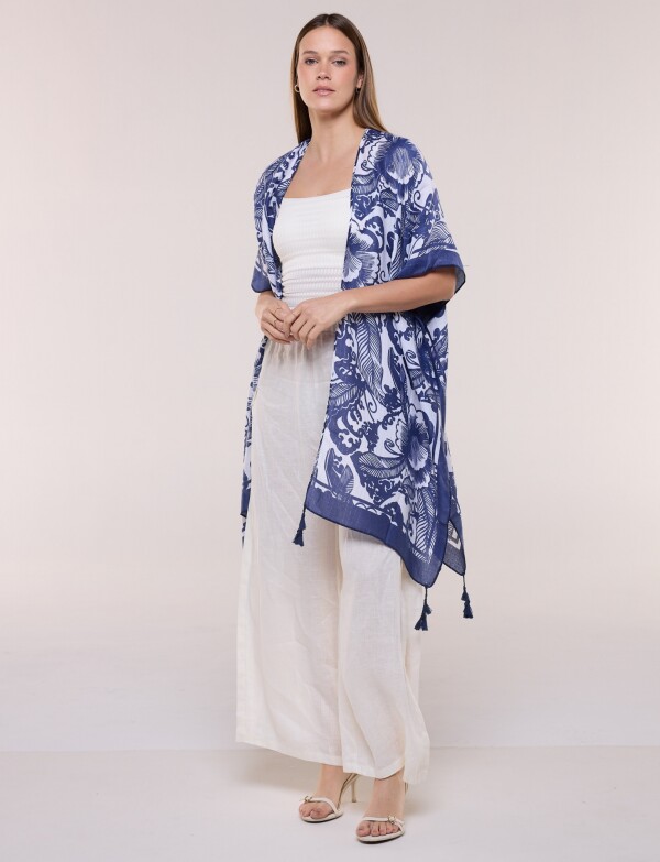 Kimono Flores AZUL