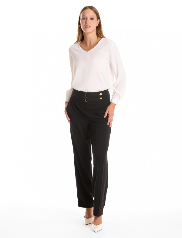 Pantalon Pull On Hebillas NEGRO
