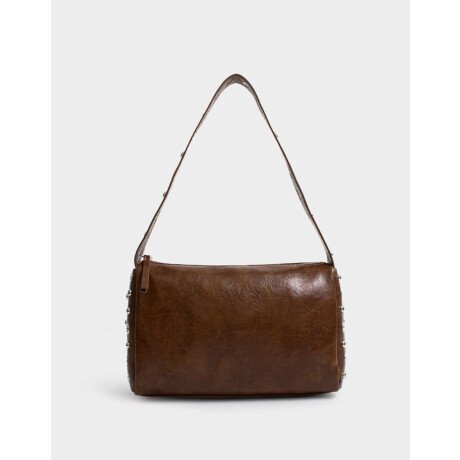 Bandolera Con Tachas Marron Chocolate