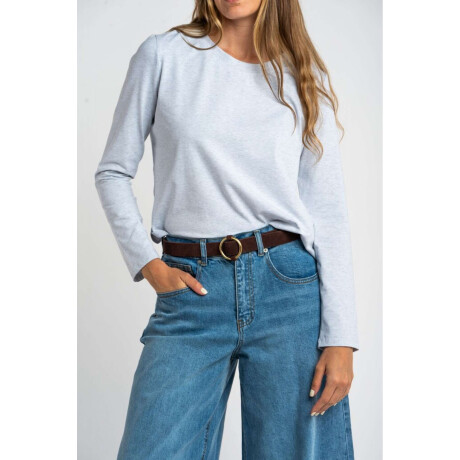 Remera Algodón Elastano Gris Melange