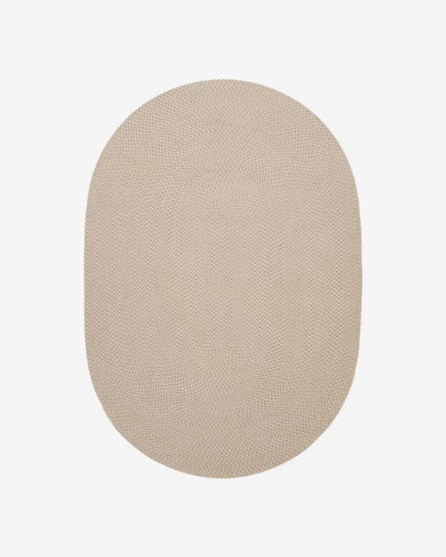 Alfombra ovalada beige Rodhe 100% PET 160 x 230 cm Alfombra ovalada beige Rodhe 100% PET 160 x 230 cm