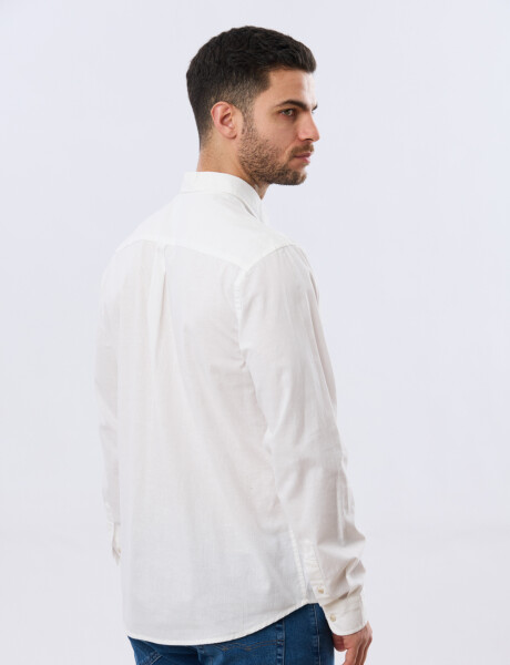 CAMISA LISA DE LINO Blanco