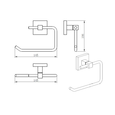 PORTA ROLLO METALICO MANCHESTER CROMO MATE DE BAÑO CROMO