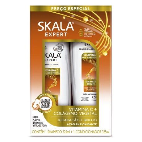 Pack Skala 100% Vegano Shampoo 325 ml + Aco 325 ml Vitamina C + Colágeno vegetal