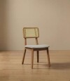 Silla de Comedor Classic Li­nea Manhattan Tela Lino/Natural