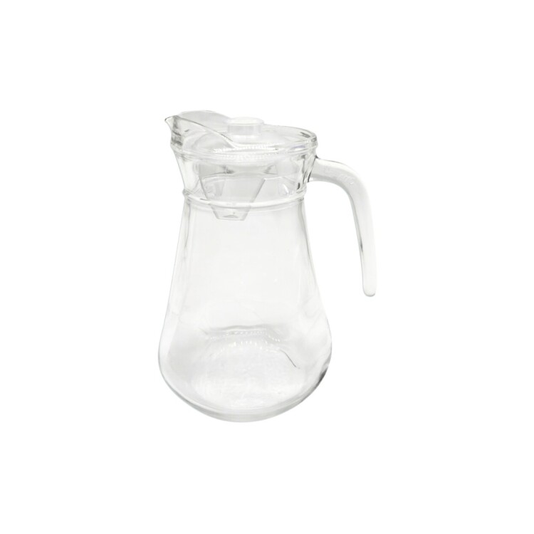 JARRA DE VIDRIO 1300ML CON TAPA Sin color
