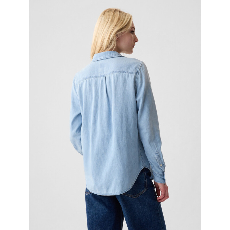 LS DENIM PERFECT SHIRT LIGHT WASH