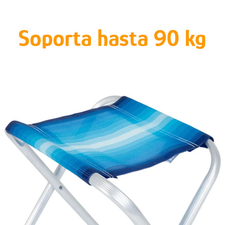 Banqueta Plegable Aluminio Mor Reforzada 90kg Polietileno Azul/celeste