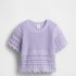 COTTON SS MIXED STITCH SWEATER ORCHID 207