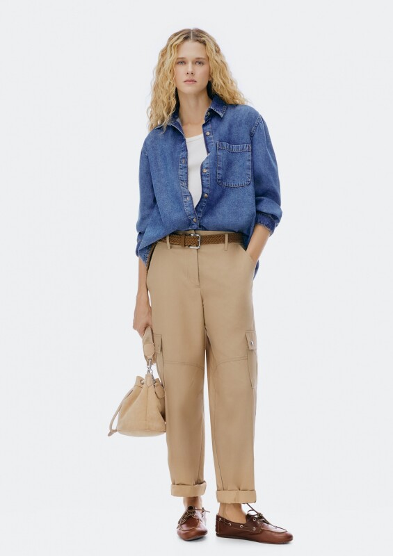 CAMISA ML FEM AZUL ESCURO