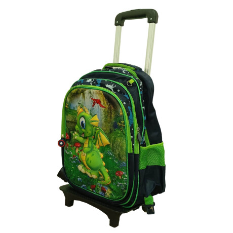 Set X3 Mochila C/Carro + Bolso + Cartuchera P Niño + Set Escolar Dragon