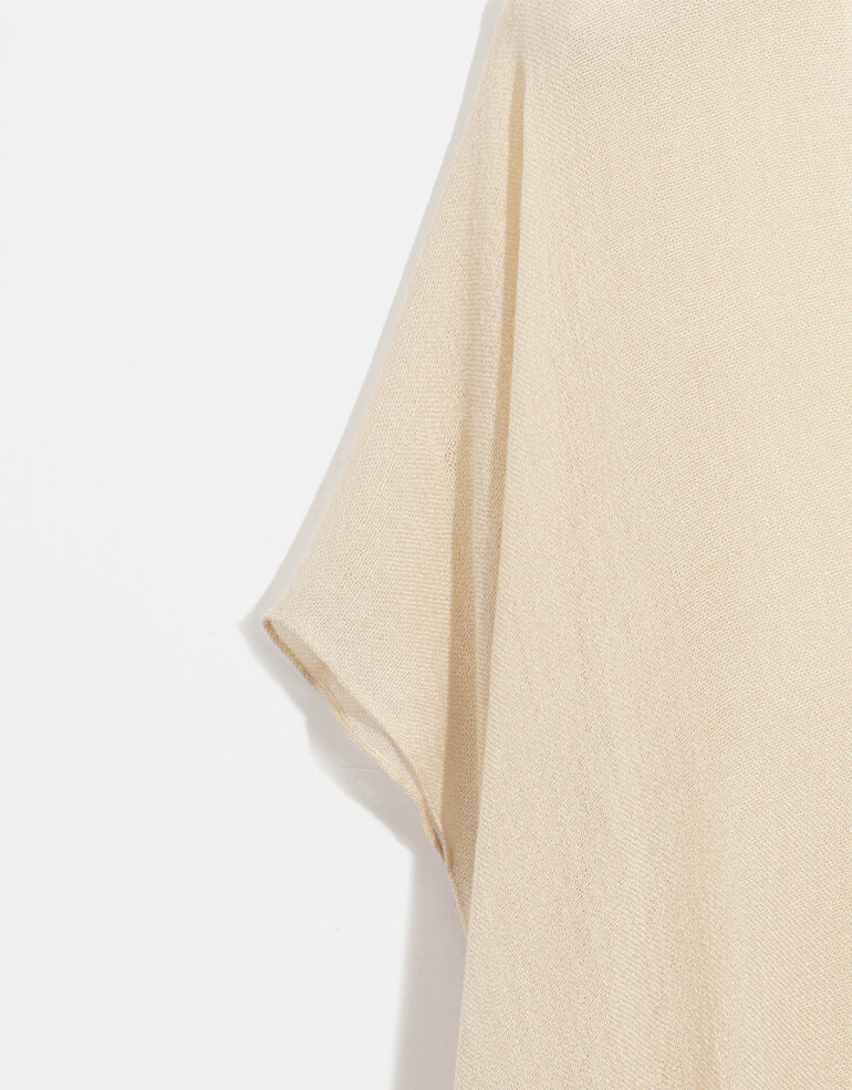 Kimonos Kimono Tejido Con Flecos - Blanco Crudo
