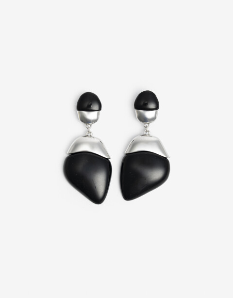 Aros Colgantes Largos Resina Aros Colgantes Largos Black Resin - Negro