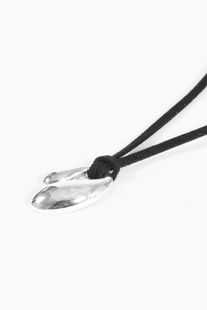 Collar cordón dije medalla plateado