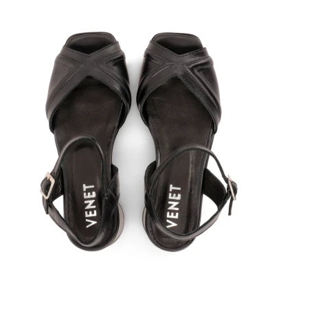 SANDALIAS VENET - CUERO NOGUERA NEGRO