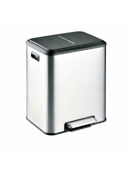 PAPELERA 2 COMPARTIMENTOS 15LTS C/U, ACERO INOX C/PEDAL MEDIDAS: 50CMX40CMX25CM PAPELERA 2 COMPARTIMENTOS 15LTS C/U, ACERO INOX C/PEDAL MEDIDAS: 50CMX40CMX25CM
