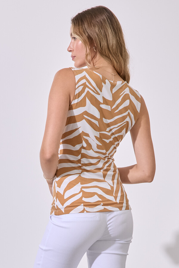 Blusa Cruzada Printed TOSTADO/MULTI