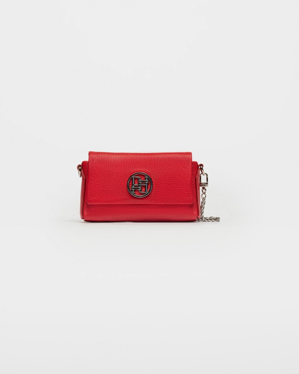 Mini Bag Bloom En Cuero Graneado - Rojo 