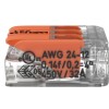 CONECTOR/EMPALME RAPIDO WAGO 221/413 - 0,5 A 4MM2 - 3 CONEX CONECTOR/EMPALME RAPIDO WAGO 221/413 - 0,5 A 4MM2 - 3 CONEX