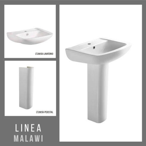 JUEGO DE LAVATORIO Y PEDESTAL BLANCO