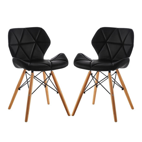 Set X2 Silla Victoria Eames acolchonada NEGRO