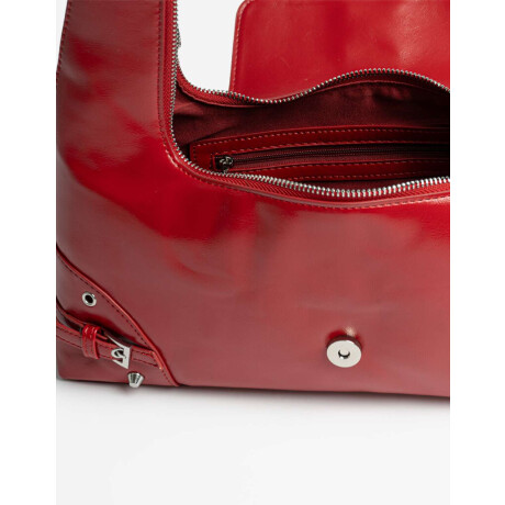 Cartera City Con Solapa Rojo Cereza