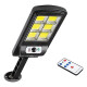 Lámpara Cob De Pared Led Sensor De Movimiento Y Solar Negro