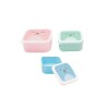 Set x3 tupper animales BUBA osito rosa