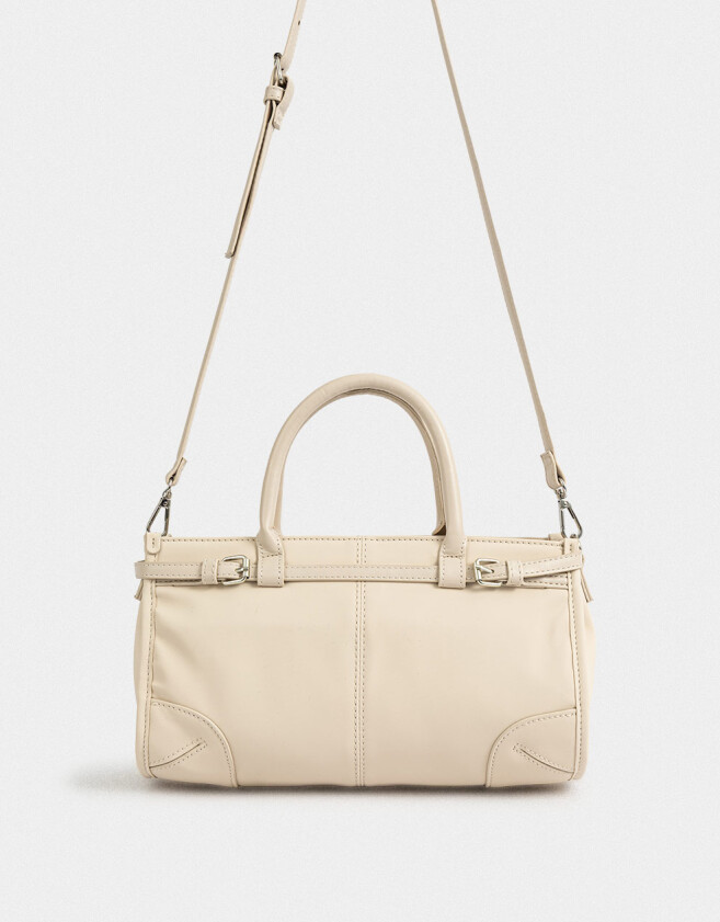Bowling Cartera Bowling Con Hebillas - Blanco Crudo
