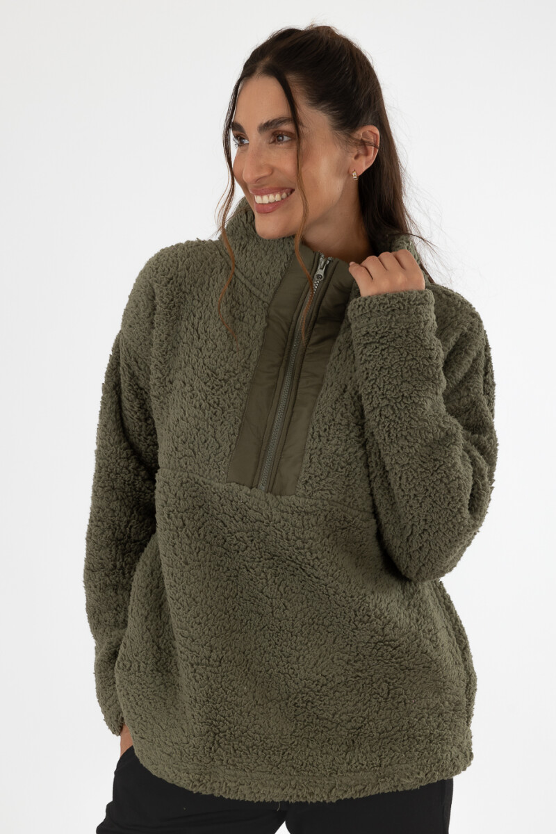 Sweater sherpa Verde claro