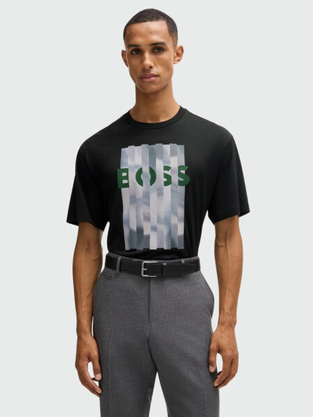 BOSS Camiseta de Algodón con Arte Estacional 001