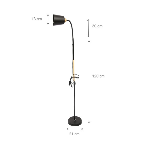 Lámpara De Pie Moderna Nórdica Para Living Con Brazo Flexible de 1.5 Metros Imback Color Negro Lámpara De Pie Moderna Nórdica Para Living Con Brazo Flexible de 1.5 Metros Imback Color Negro