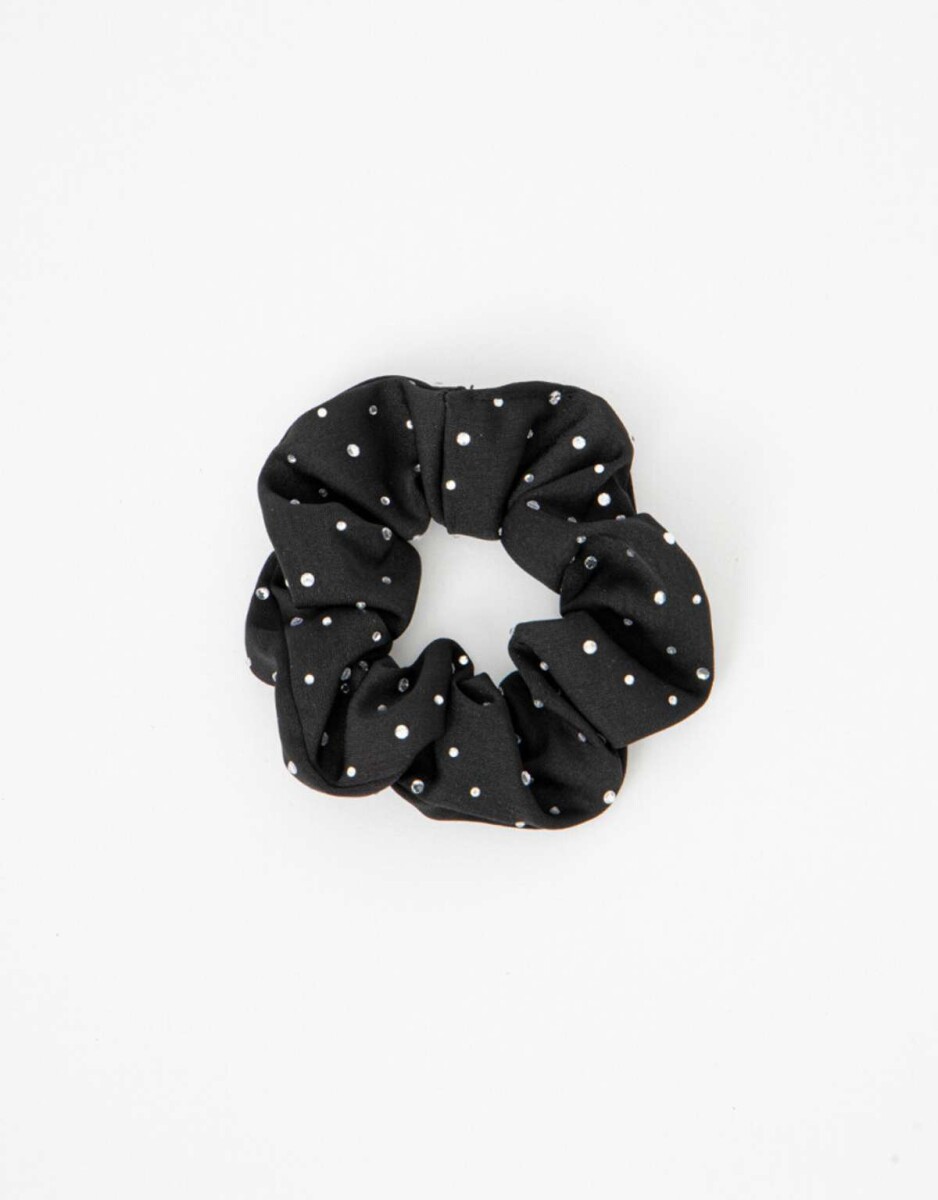 Scrunchie Con Strass - Negro 