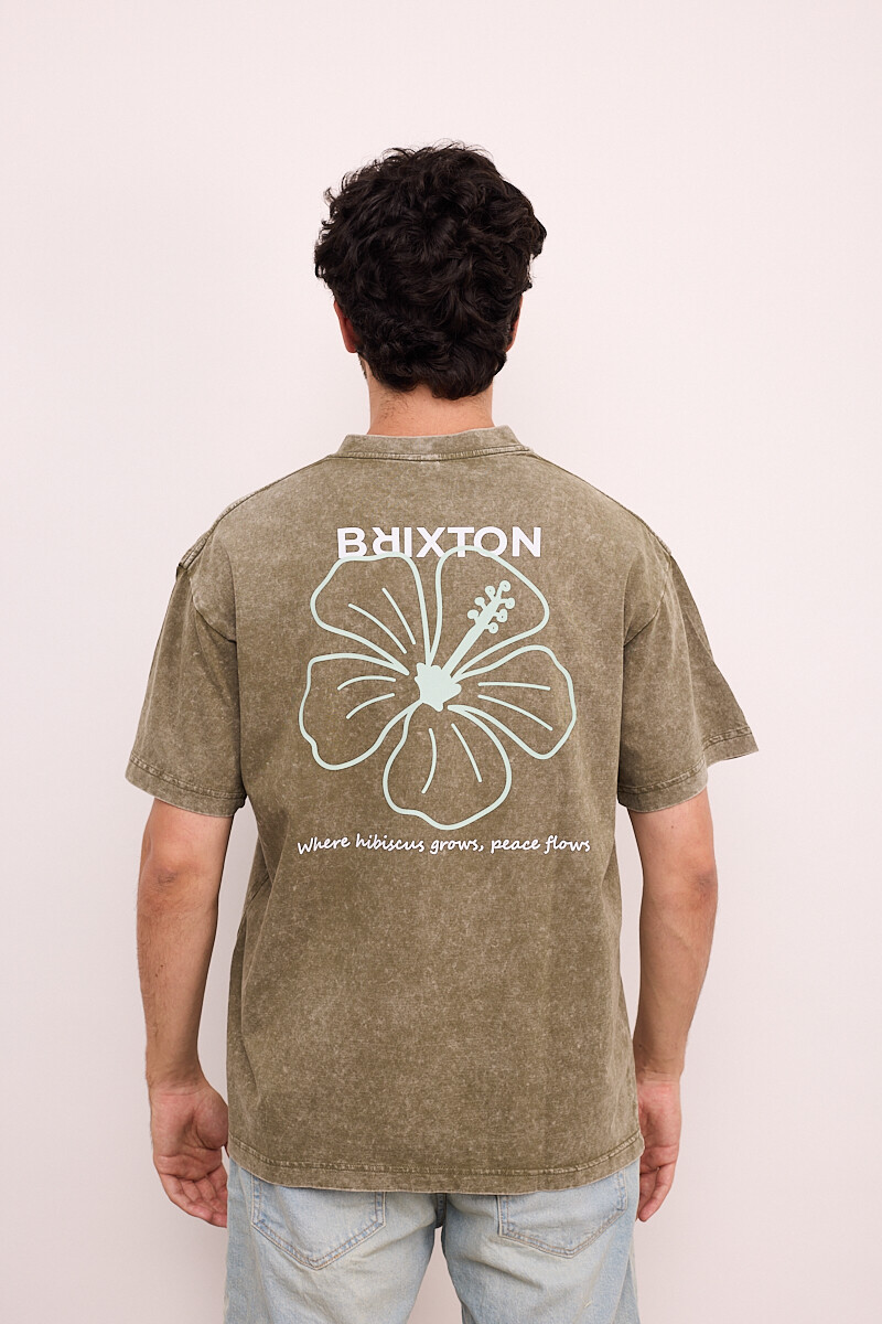 Camiseta Oversize Hibisco Brixton - Verde 