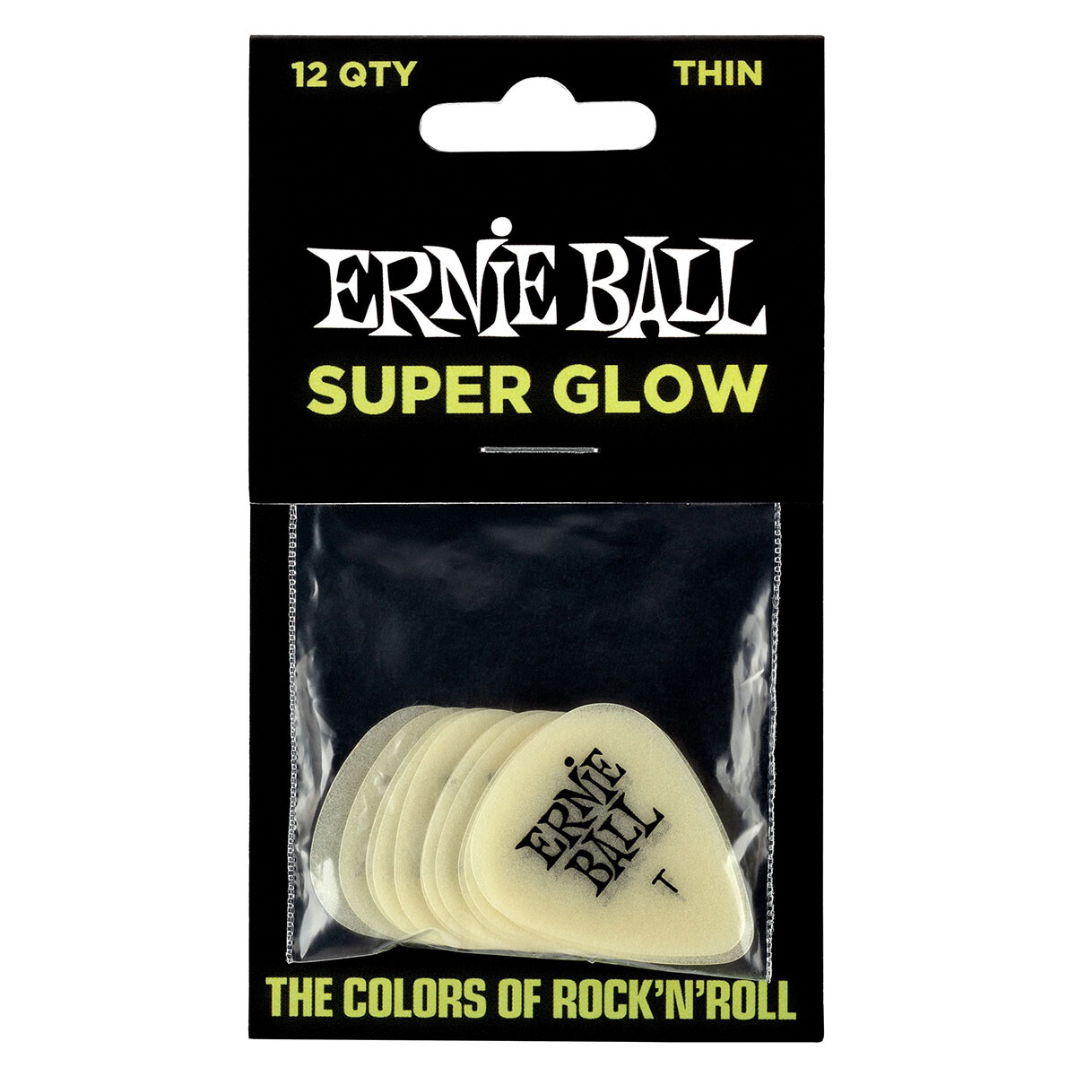 Pack Pua Guitarra Ernie Ball Super Glow 12pcs 