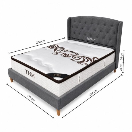 Sommier queen HAMPTONS Hybrid Palladium con respaldo Sommier queen HAMPTONS Hybrid Palladium con respaldo